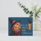 Carte Postale Tuyau Citrouille Jack O'Lantern (Debout devant)