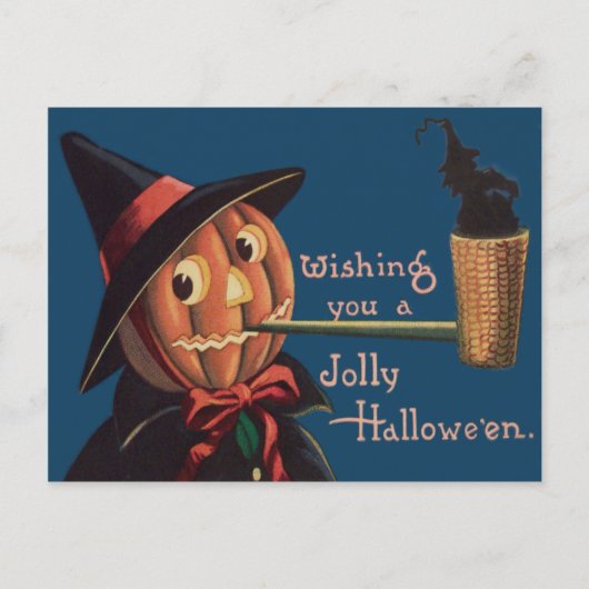 Carte Postale Tuyau Citrouille Jack O'Lantern (Devant)