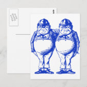 Carte Postale Tweedle Dee et Tweedle Dum Inked Blue (Devant / Derrière)