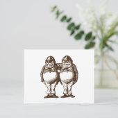 Carte Postale Tweedle Dee & Tweedle Dum Sepia (Debout devant)