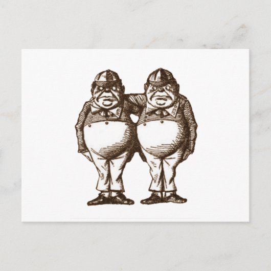 Carte Postale Tweedle Dee & Tweedle Dum Sepia (Devant)
