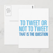 Carte Postale Tweeter Ou Ne Pas Tweeter (Devant / Derrière)