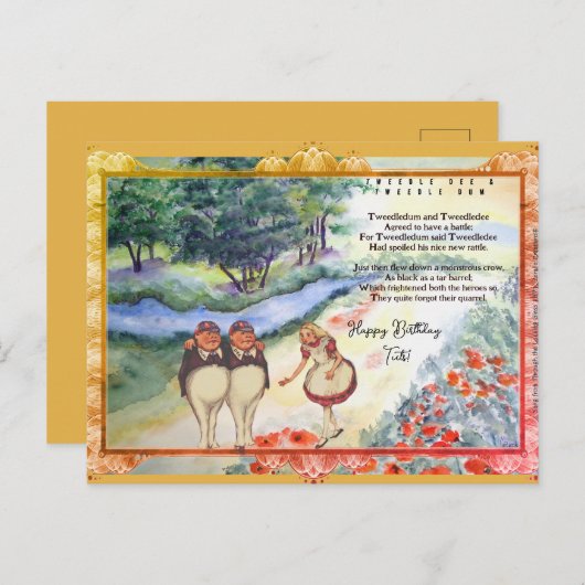 Carte Postale Tweetle Dee Dum Song (Devant / Derrière)