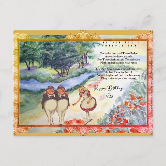 Carte Postale Tweetle Dee Dum Song (Devant)