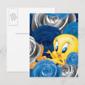 Carte Postale TWEETY™ Avec Roses (Devant / Derrière)