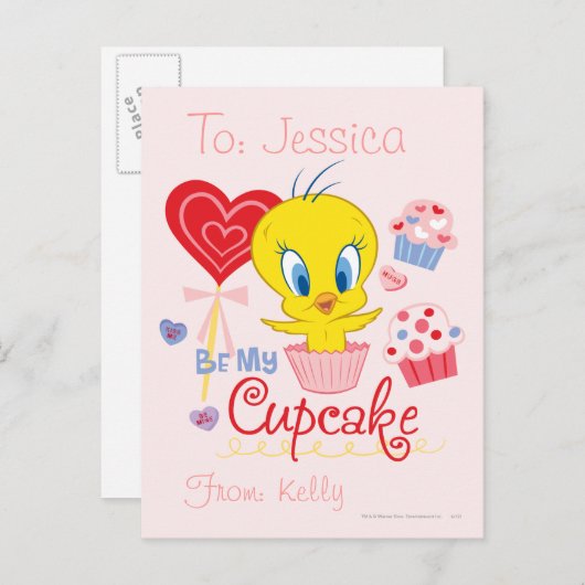 Carte Postale TWEETY™ Be My Cupcake (Devant / Derrière)