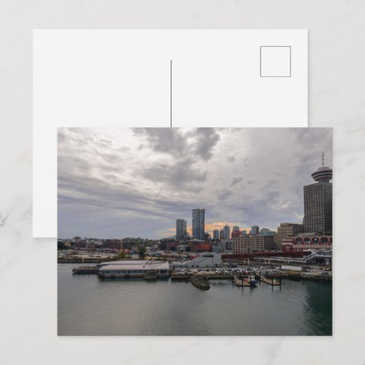 Carte Postale Twilight du port de Vancouver (Devant / Derrière)