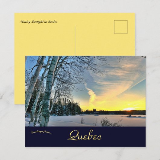 Carte Postale Twilight Wintry au Québec (Devant / Derrière)