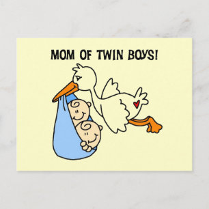 Carte Postale Twin Boys Maman-Stork Tshirts et cadeaux