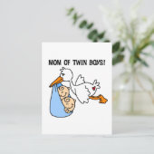 Carte Postale Twin Boys Maman-Stork Tshirts et cadeaux (Debout devant)