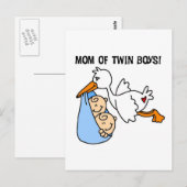 Carte Postale Twin Boys Maman-Stork Tshirts et cadeaux (Devant / Derrière)