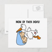 Carte Postale Twin Boys Maman-Stork Tshirts et cadeaux (Devant / Derrière)