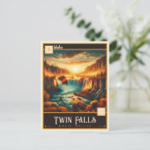 Carte Postale Twin Falls, Idaho | VINTAGE (Debout devant)