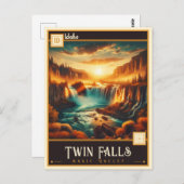 Carte Postale Twin Falls, Idaho | VINTAGE (Devant / Derrière)