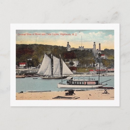 Carte Postale Twin Lights, Highlands, NJ Vintage (Devant)