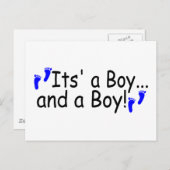 Carte Postale Twins It a Boy and a Boy (Devant / Derrière)