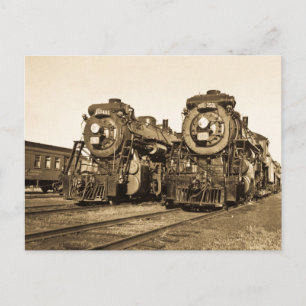 Carte Postale "Twins" Locomotives CN Railroad 3461 et 3501