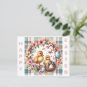 Carte Postale Twins Première aquarelle de Pâques Deux colliers (Debout devant)