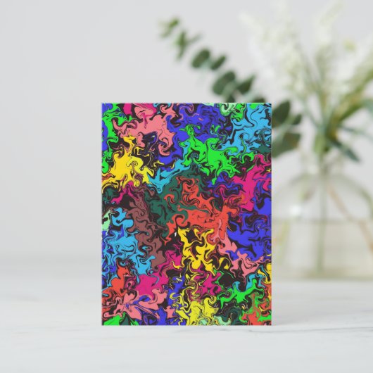 Carte Postale Twirly coloré Abstrait / (Debout devant)