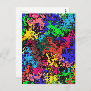 Carte Postale Twirly coloré Abstrait /