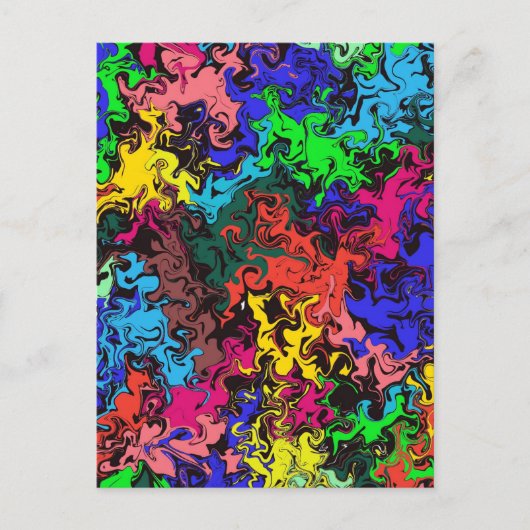 Carte Postale Twirly coloré Abstrait / (Devant)