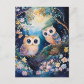 Carte Postale Two adorable owls (Devant)