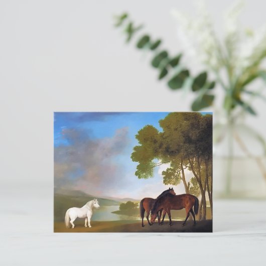 Carte postale : Two Bay Mare & a Grey Pony (Debout devant)