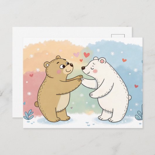 Carte Postale Two Bears One Heart (Devant / Derrière)