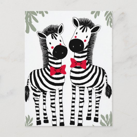 Carte Postale Two Cute Zebras (Devant)