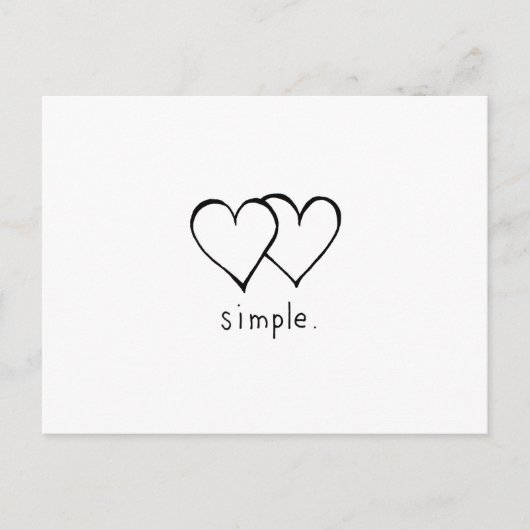 Carte Postale Two Hearts - Amour simple - dessin de trait frais (Devant)