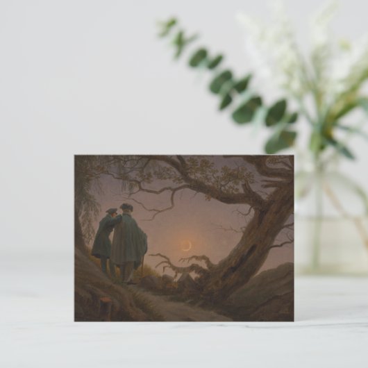 Carte Postale Two Men Contemplating the Moon, par Friedrich : (Debout devant)