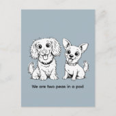 Carte Postale Two Peas In A Pod Funny Dogs (Devant)