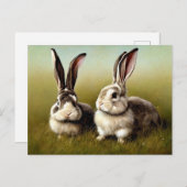 Carte Postale two rabbit (Devant / Derrière)
