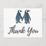 Carte Postale Two | Romantic Wedding Thank You<br><div class="desc">This design fetwo cute penguins holding hands and standing besing beside each other.</div>
