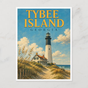 Carte Postale Tybee Island Géorgie Phare de Tybee GeoSaga