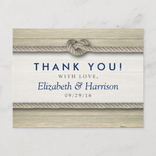Carte Postale Tying The Knot Rustic Beach Wedding Merci