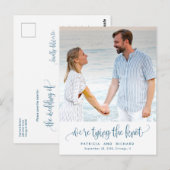 Carte Postale Tying The Knot Wedding Enregistrer La Date Photo (Devant / Derrière)