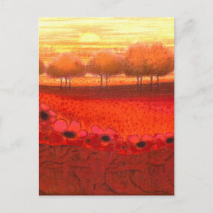 Carte Postale Type de conception "Red Flowerfield" a dream of La