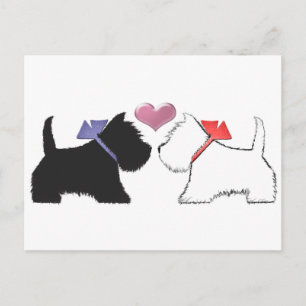 Carte Postale Type de Cute Westie Dogs
