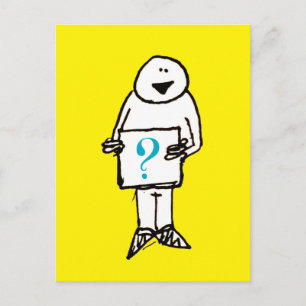 Carte Postale Type Dessin Animé Homme Souriant Signe Point Inter
