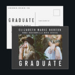 Carte Postale Type graduation multi photo moderne noir et blanc<br><div class="desc">Moderne,  graphique,  multi photo carte de voeux de fin d'études en noir et blanc,  Partie d'une collection.</div>