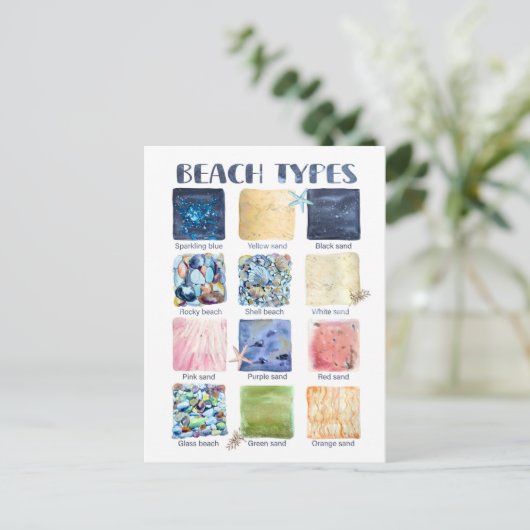 Carte Postale Types de plages (Debout devant)