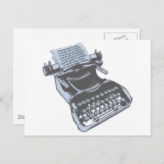 Carte Postale Typewriter (Devant / Derrière)