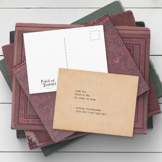 Carte Postale Typewriter William Shakespeare Love All Cote