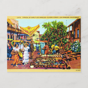 Carte Postale Typique du début de Los Angeles - rue Olvera