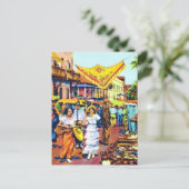 Carte Postale Typique du début de Los Angeles - rue Olvera (Debout devant)