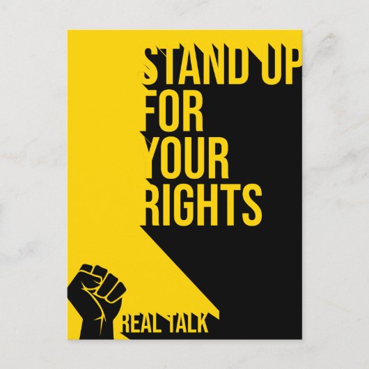 Carte Postale Typographic Défendre Vos Droits (Devant)