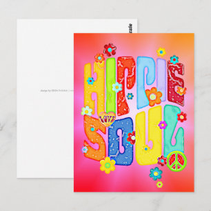 Carte Postale Typographie amusante - HIPPIE SOUL 1