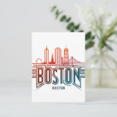 Carte Postale Typographie Boston City Skyline (Debout devant)