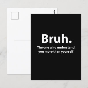 Carte Postale Typographie Bruh Bruh